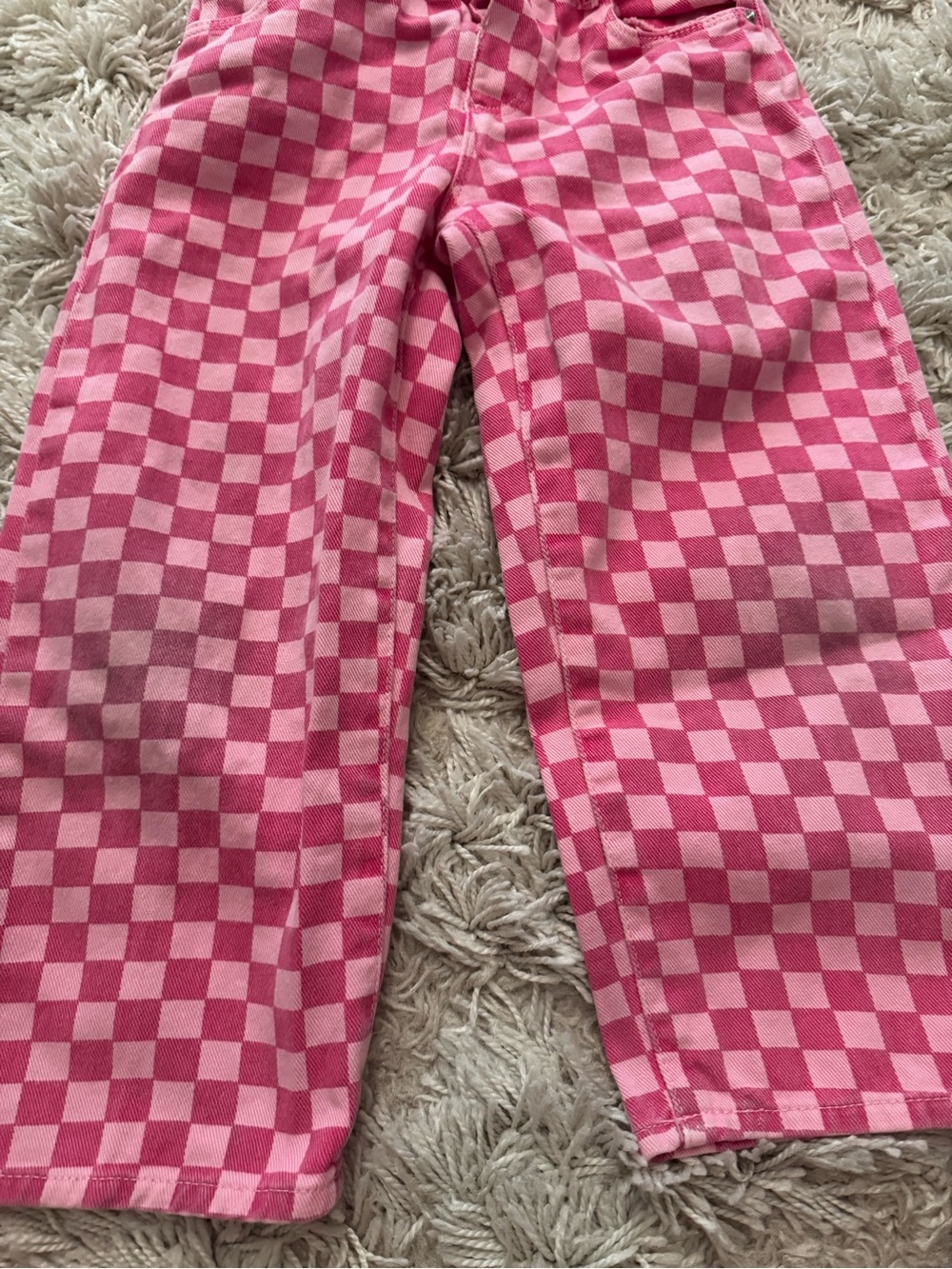 Zara Pink checkered jeans size 6years - Picture 2 of 3